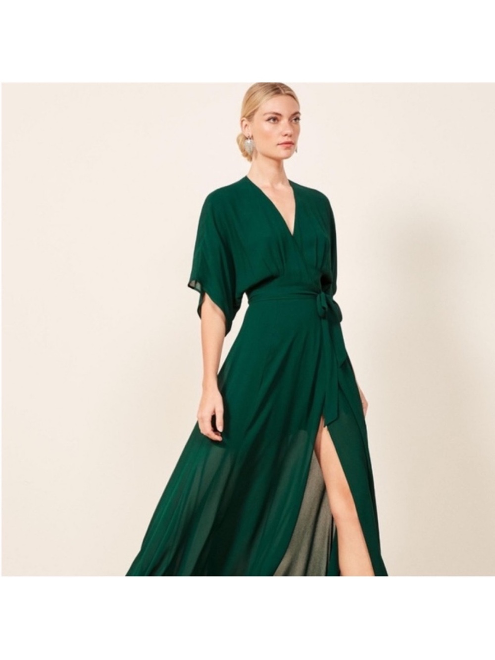Reformation Emerald Green Wrap Maxi Dress - Women